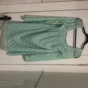 Teal colored boho dress